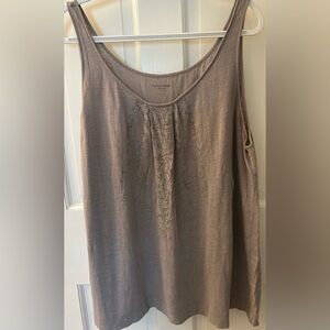Eileen Fisher Women's Taupe Grey Sequin Top, XL